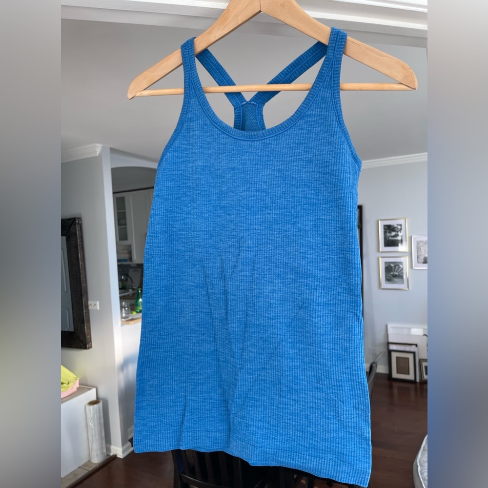 Lululemon Ebb to the Street blue tank top size 6